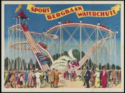 1923: Bergbaan-waterchute, Piusplein. Prent door: A.Friedländer 1923, Kermis, Tilburg, Tilburgse kermis