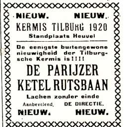 stichting Kermis Cultuur: krantenartikel - 1920 1920, Kermis, Tilburg, Tilburgse kermis, krant, skc