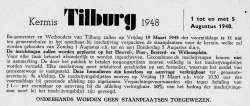 1948: collectie M. van Gisbergen 1948, Kermis, Tilburg, Tilburgse kermis, krant