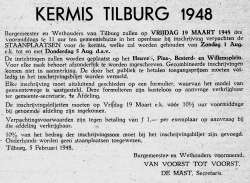 1948: collectie M. van Gisbergen 1948, Kermis, Tilburg, Tilburgse kermis, krant