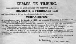 1936, Kermis, Tilburg, Tilburgse kermis