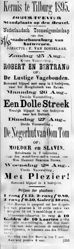 stichting Kermis Cultuur: krantenartikel - 1895 1895, Kermis, Tilburg, Tilburgse kermis
