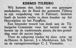1946: collectie M. van Gisbergen 1946, Kermis, Tilburg, Tilburgse kermis, krant